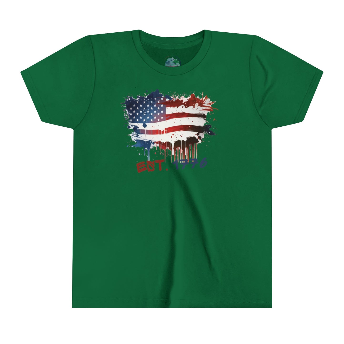 Graffiti Flag | Est. 1776 | July 4th | Youth Short Sleeve Tee