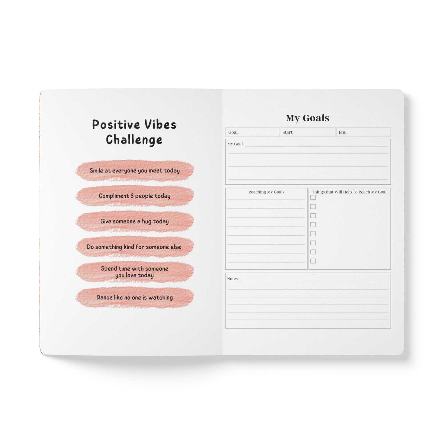 Self-Care | Goals | Mood Tracker | Boho Celestial | Softcover Journal
