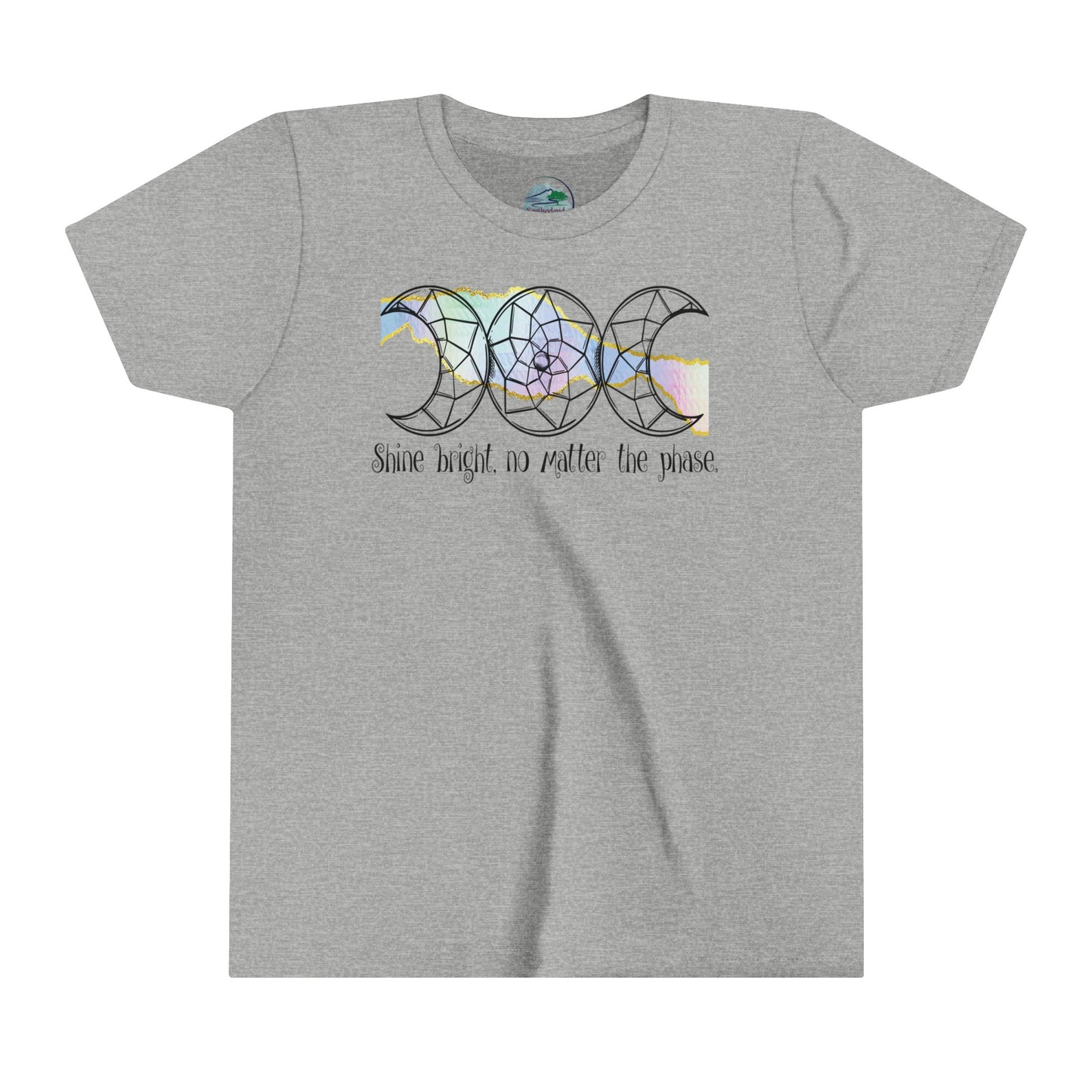 Shine bright, no matter the phase | Moon | Moon Phase | Youth Short Sleeve Tee