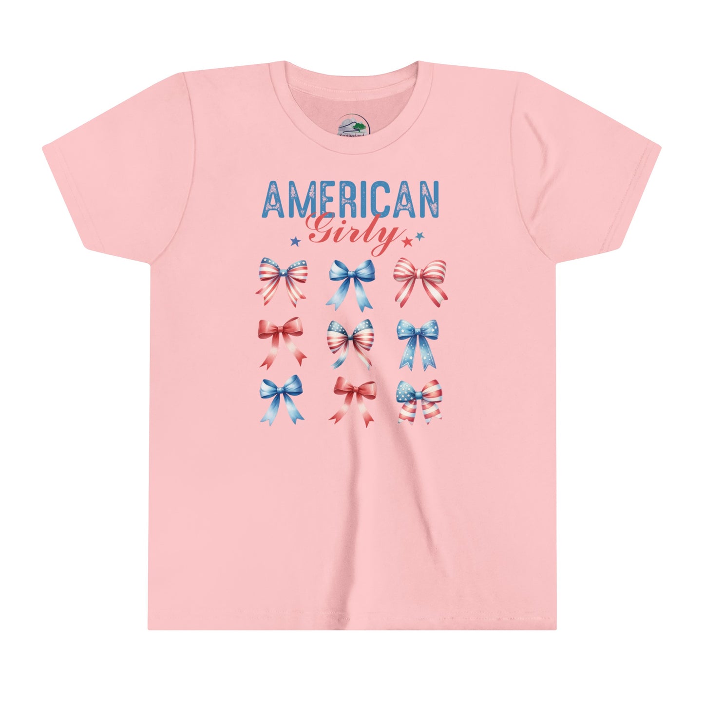 American Girly Bows | July 4th | Coquette | Youth Short Sleeve Tee