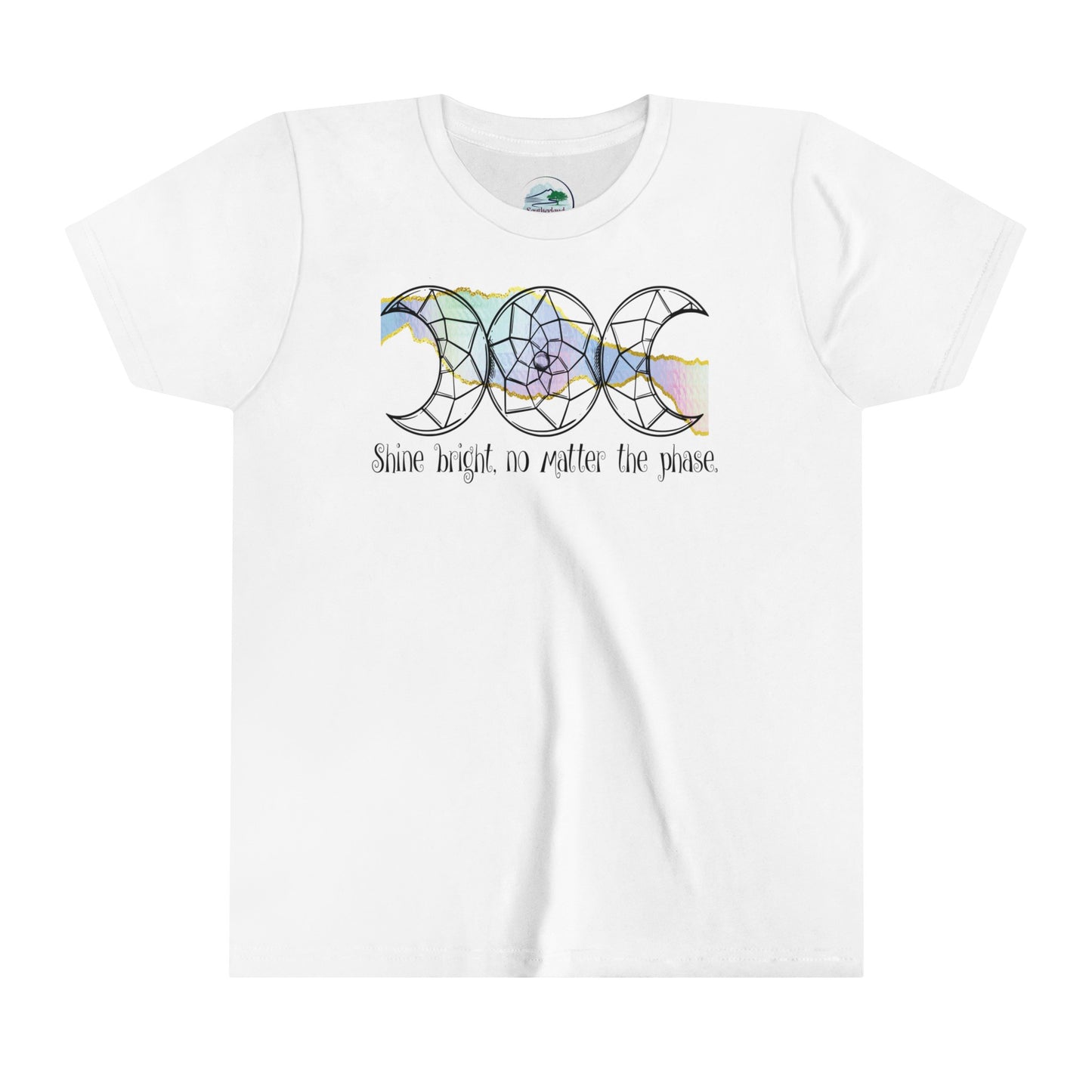 Shine bright, no matter the phase | Moon | Moon Phase | Youth Short Sleeve Tee