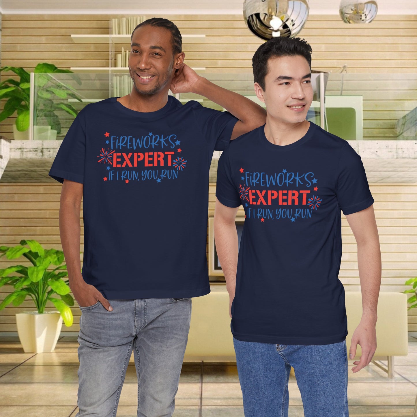 Fireworks Expert | July 4th | Independence Day | Flag | Adult Jersey Short Sleeve Tee
