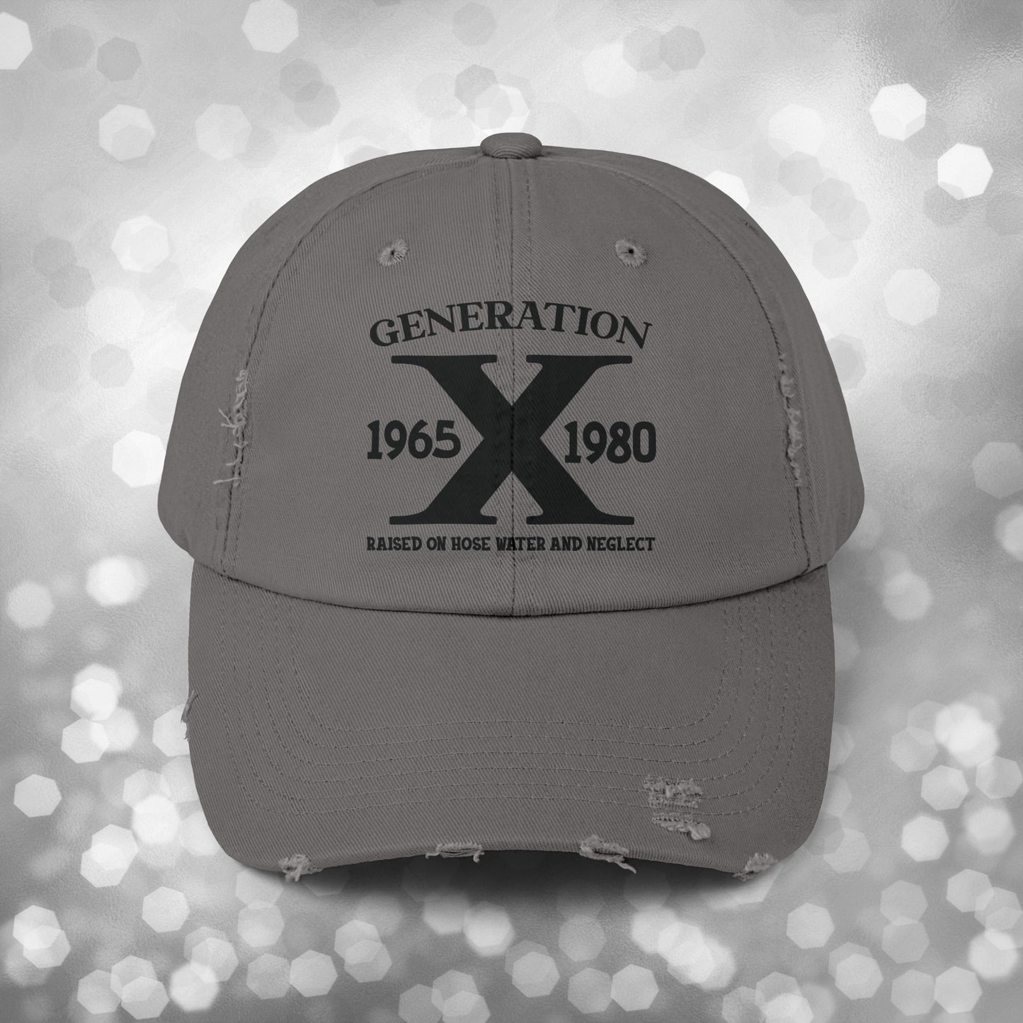 Vintage Generation X Distressed Cap - Unisex Baseball Hat, Perfect for Retro Style Lovers