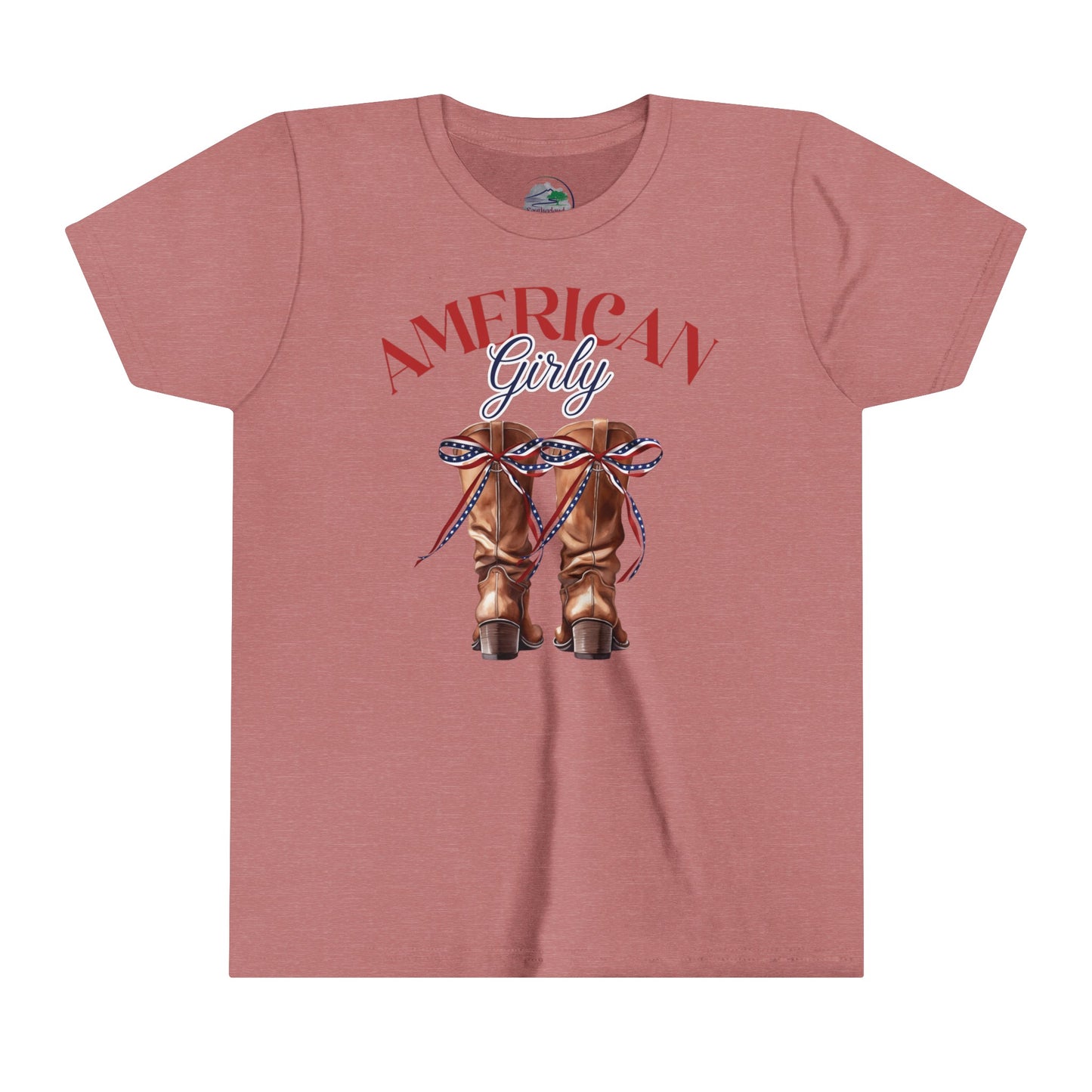 American Girly Boots | July 4th | Coquette | Youth Short Sleeve Tee