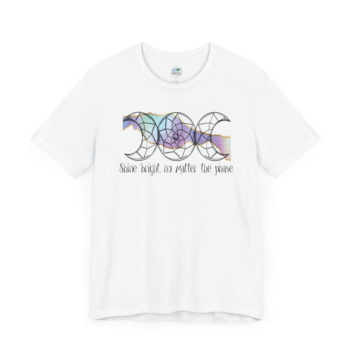 Shine bright, no matter the phase | Moon | Moon Phases | Star | Adult Jersey Short Sleeve Tee