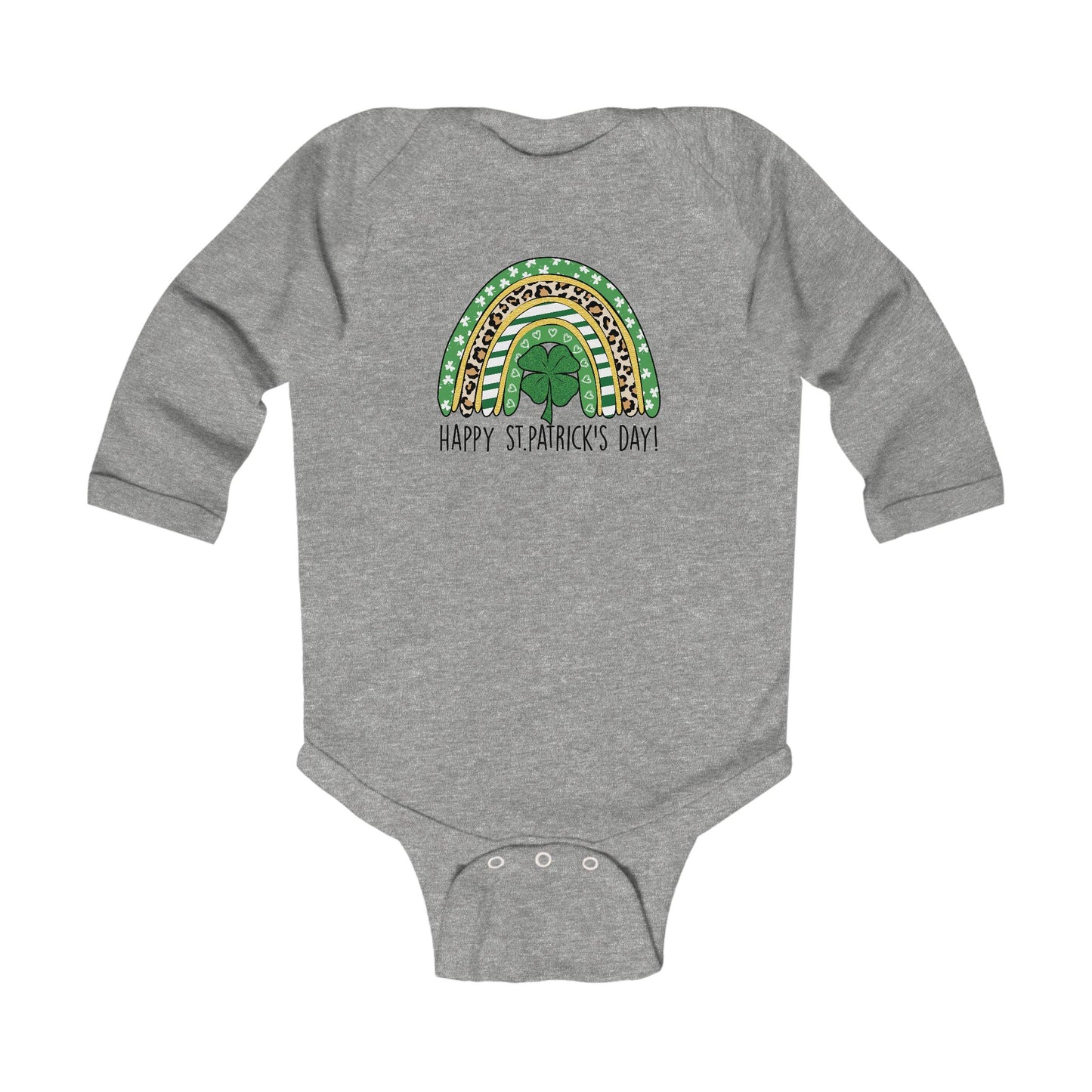 St. Patrick's Day Infant Long Sleeve Bodysuit - Happy St. Patrick's Day Design