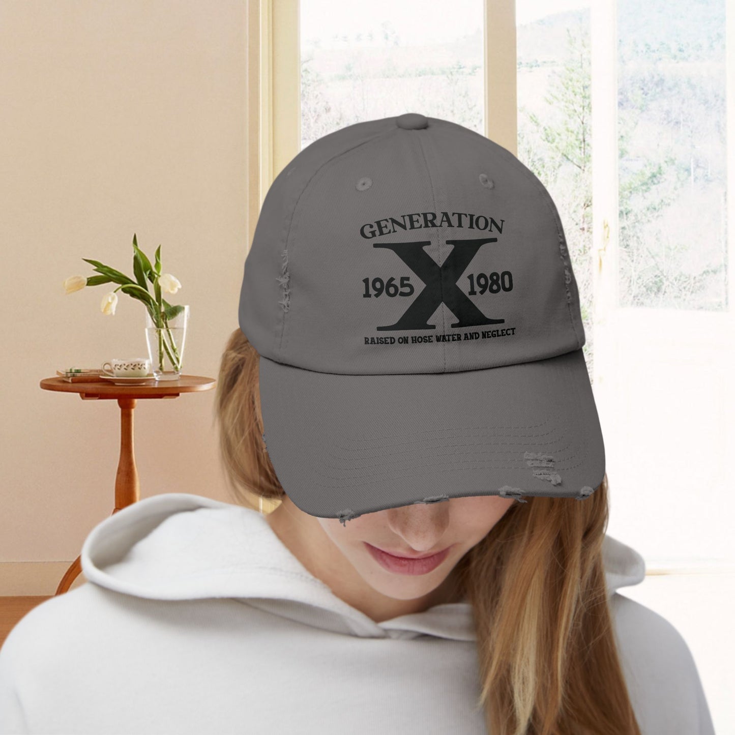 Vintage Generation X Distressed Cap - Unisex Baseball Hat, Perfect for Retro Style Lovers