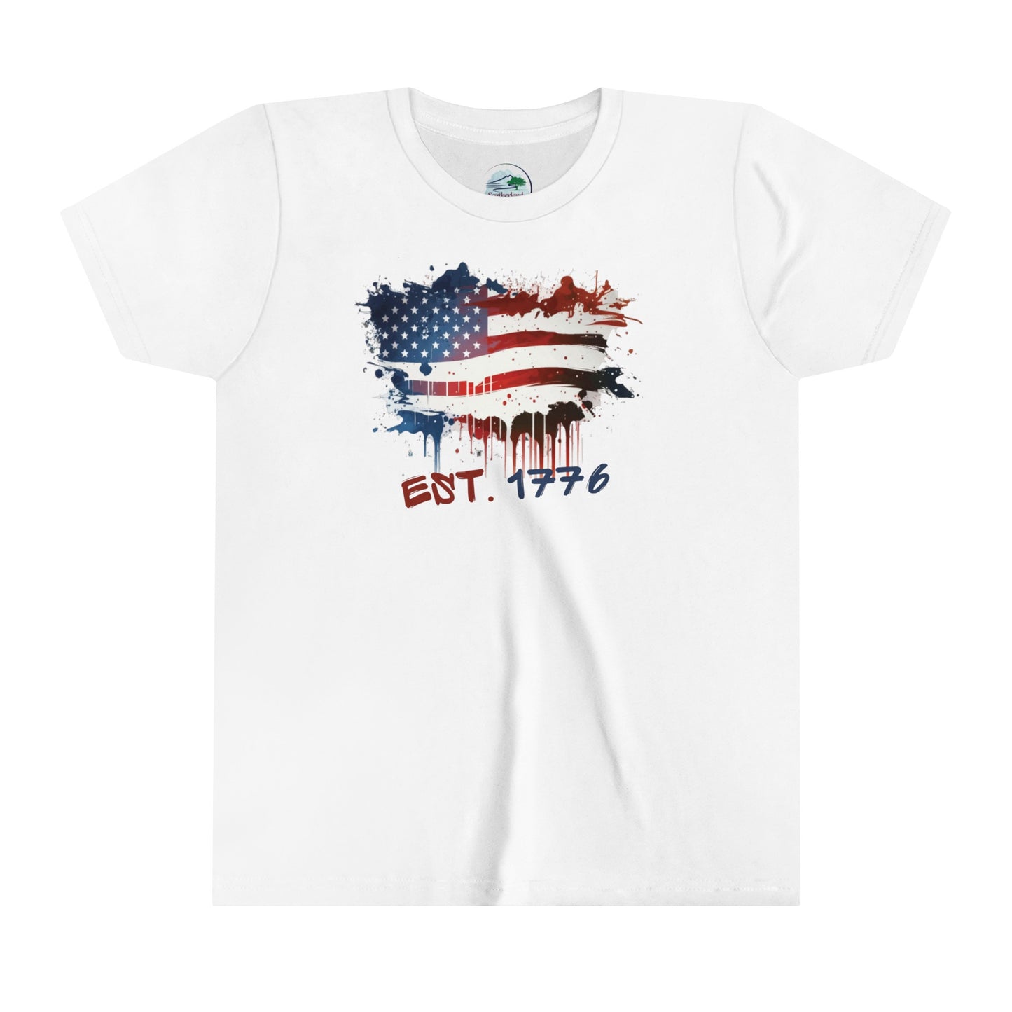 Graffiti Flag | Est. 1776 | July 4th | Youth Short Sleeve Tee