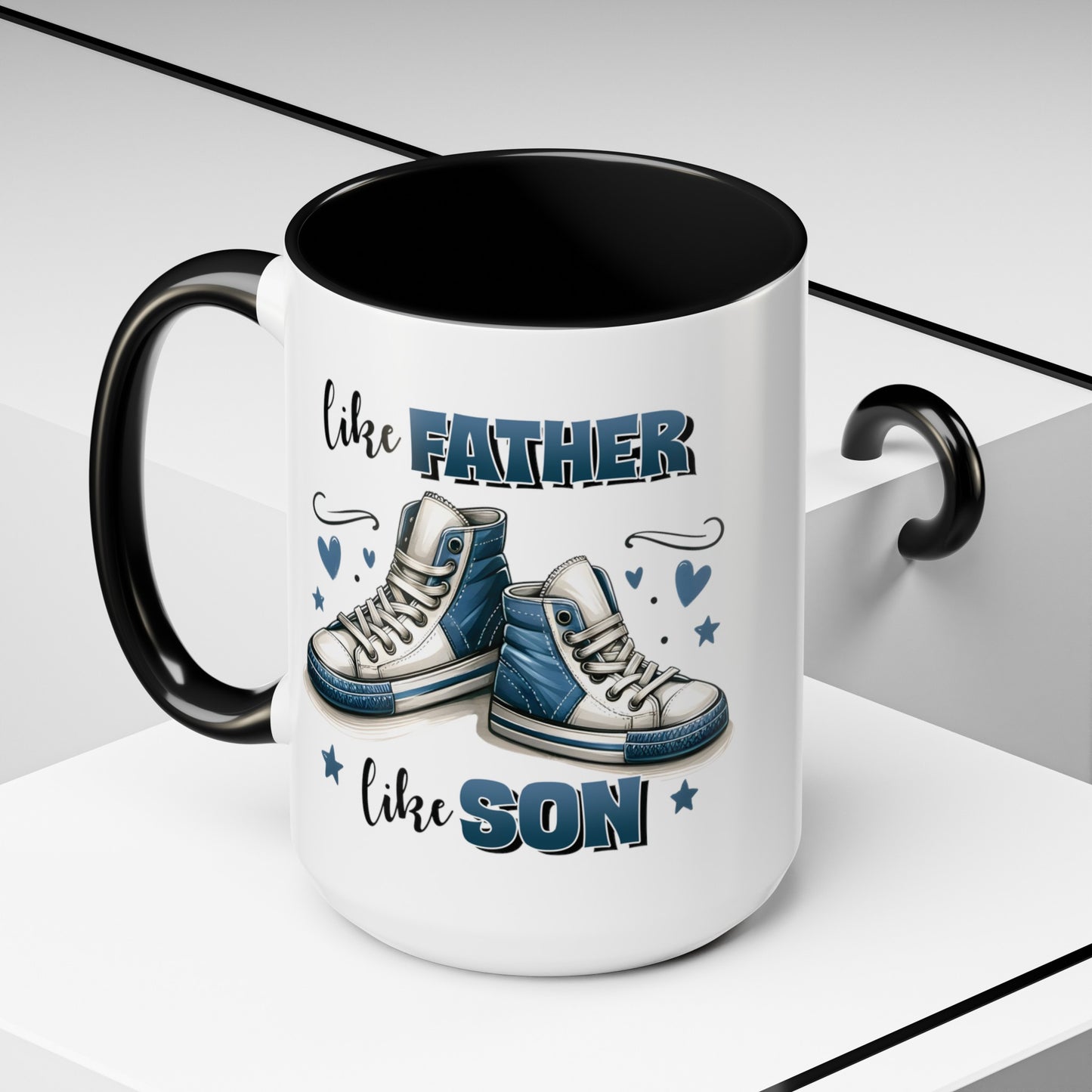 Like Father Like Son | Shoes | Sneakers | Tennis Shoes | Gym Shoes | Shoe Lover | Accent Coffee Mug (15oz)