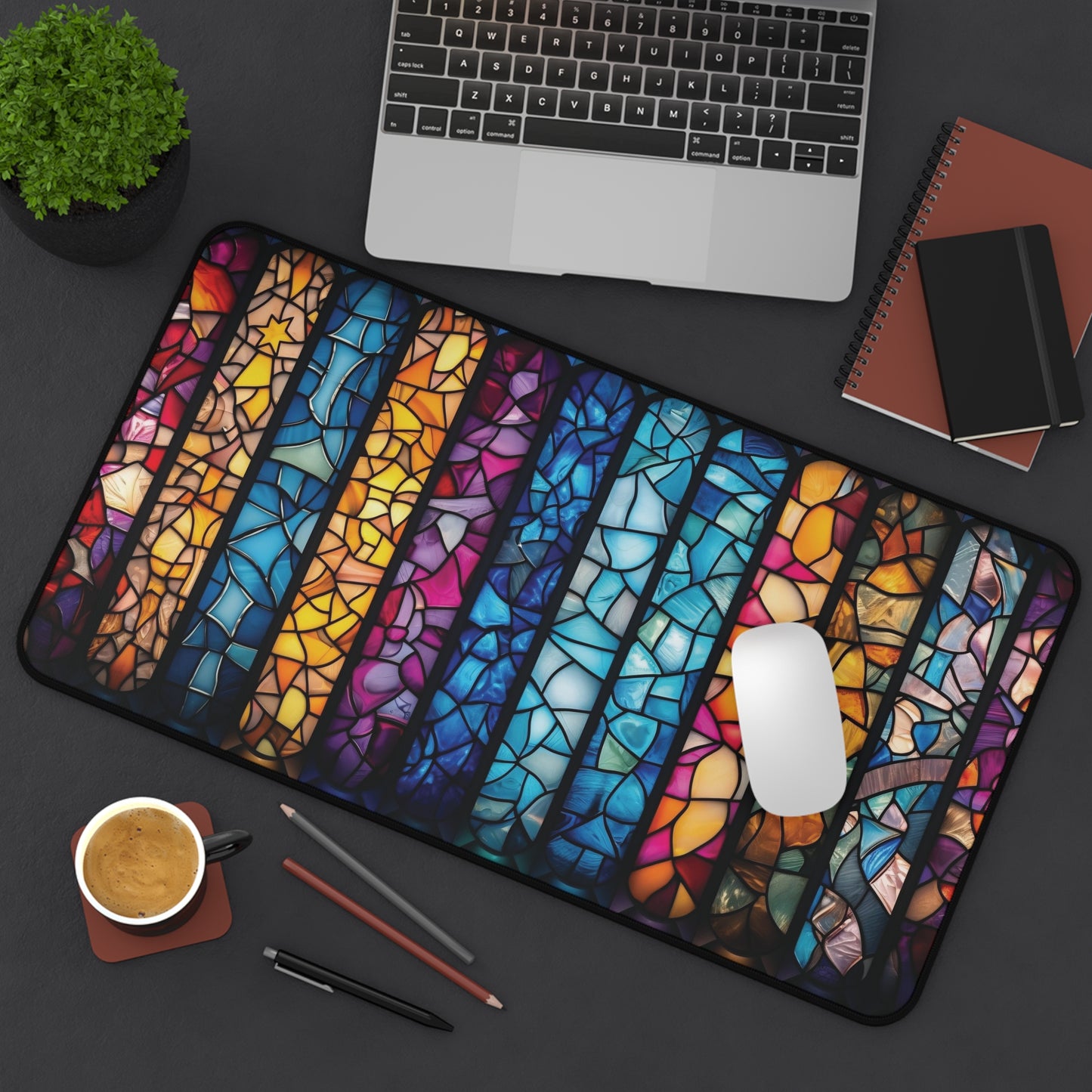 Gaming Mat | Desk Mat | Mouse Pad | Stained Glass | Mosaic | Colors | TCG | MTG