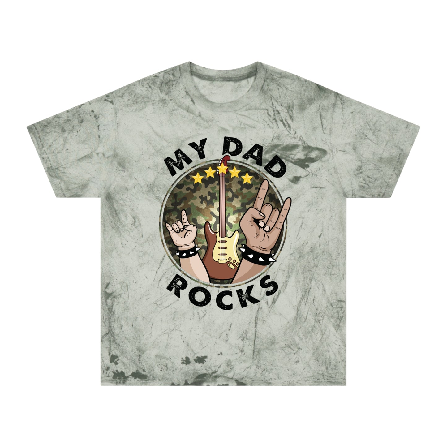 My Dad Rocks | Tie Die | Adult Color Blast T-Shirt