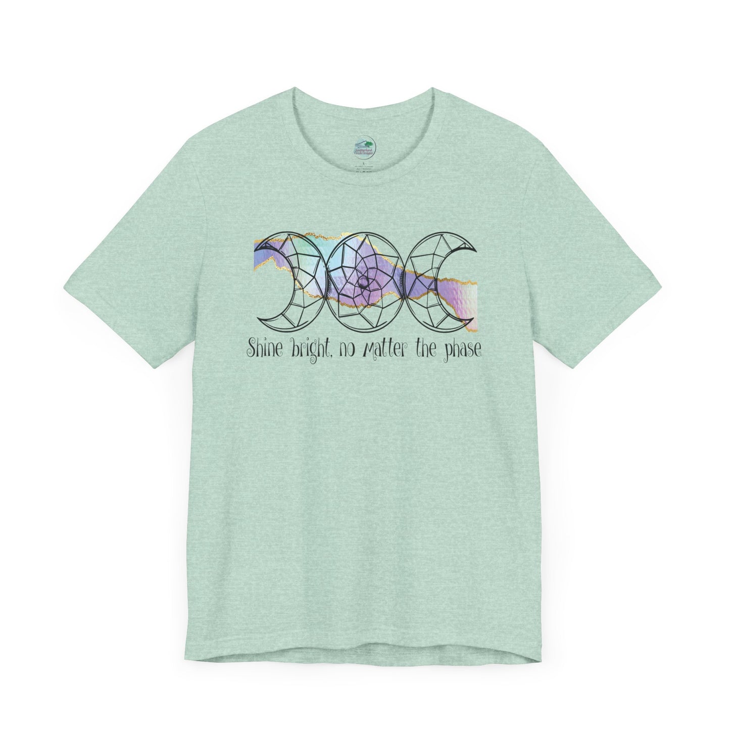 Shine bright, no matter the phase | Moon | Moon Phases | Star | Adult Jersey Short Sleeve Tee