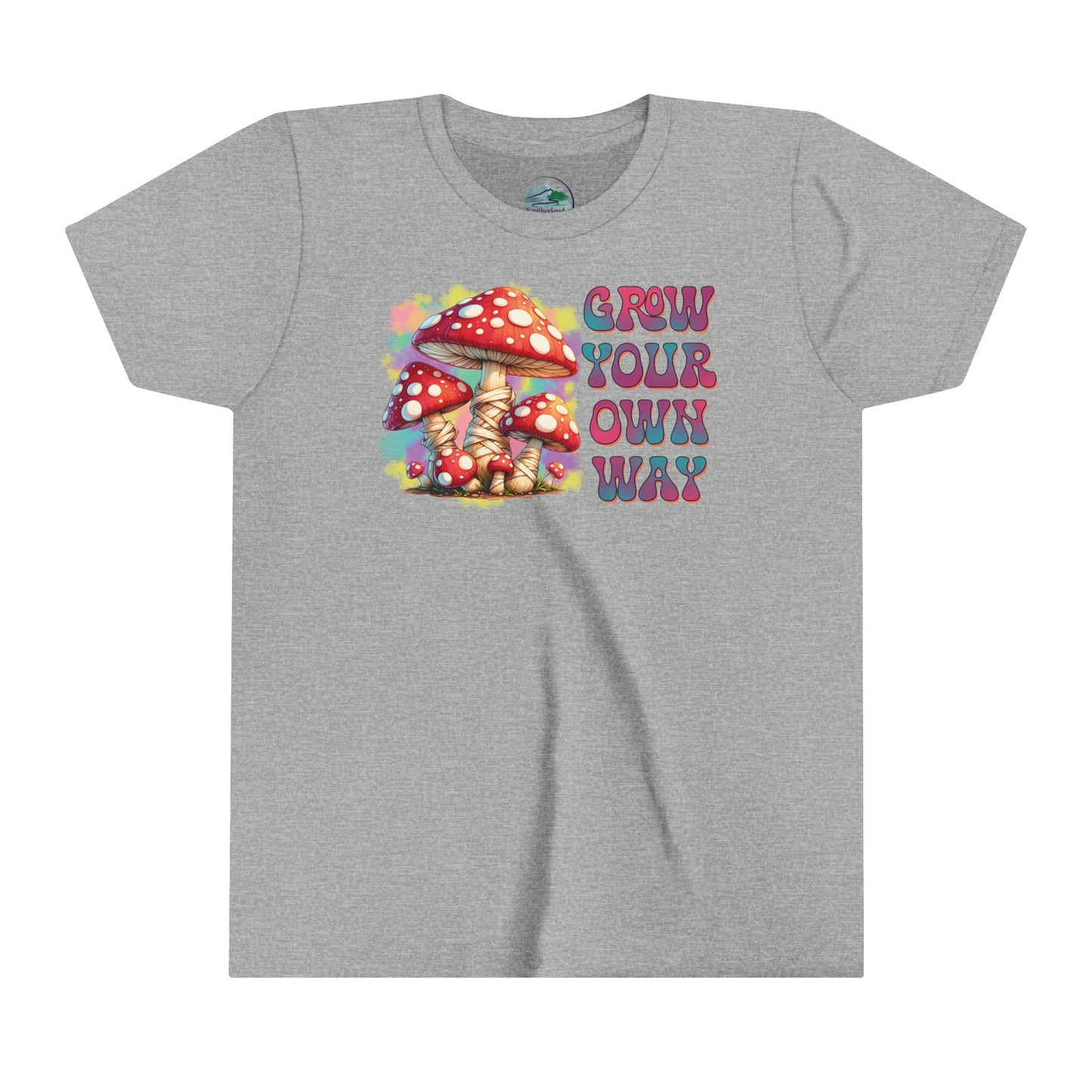 Grow your own way | Mushroom | Hippie | Groovy | Retro | Youth Short Sleeve Tee