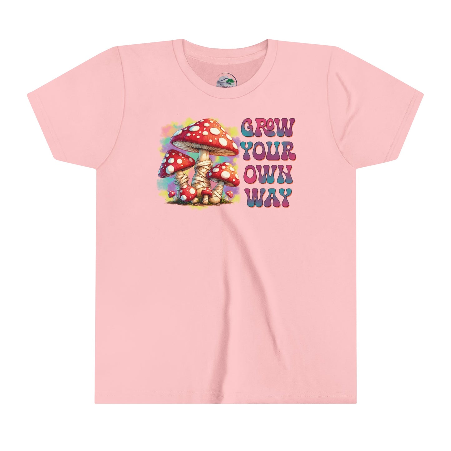 Grow your own way | Mushroom | Hippie | Groovy | Retro | Youth Short Sleeve Tee