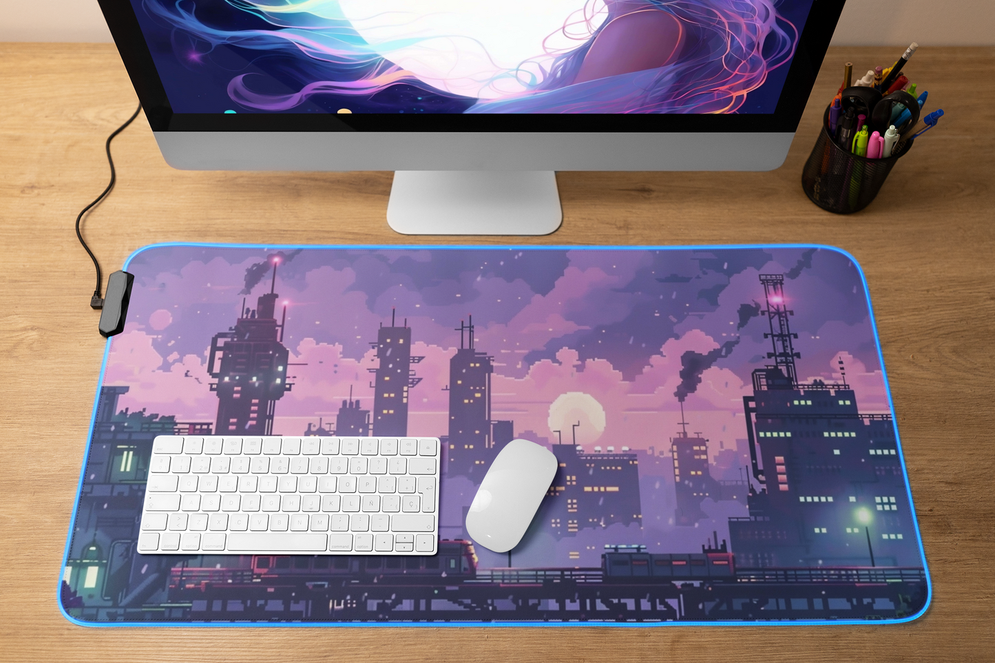 Gaming Mat | Desk Mat | Mouse Pad | Cityscape | Skyline | TCG | MTG