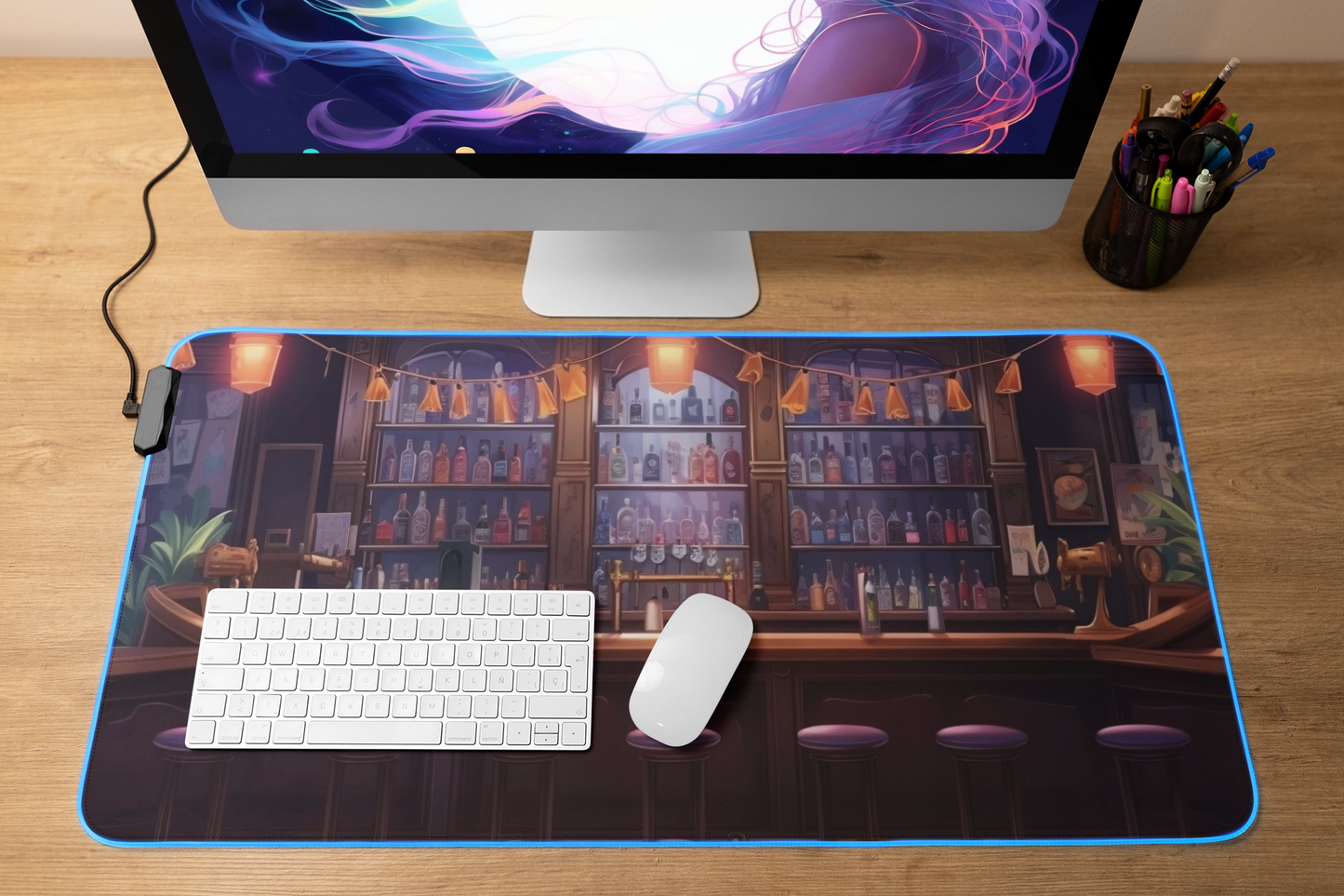 Gaming Mat | Desk Mat | Mouse Pad | Saloon | Tavern | Bar Scene | TCG | MTG