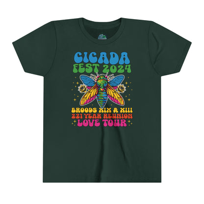 Cicada Fest | Love Fest | Double Emergence | 2024 Reunion | Youth Short Sleeve Tee