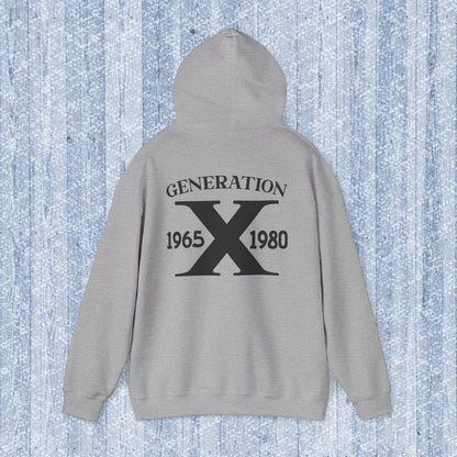 Generation X Adult Hooded Sweatshirt - Unisex Heavy Blend with Gen X Funny Quote