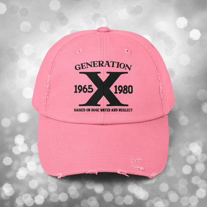 Vintage Generation X Distressed Cap - Unisex Baseball Hat, Perfect for Retro Style Lovers