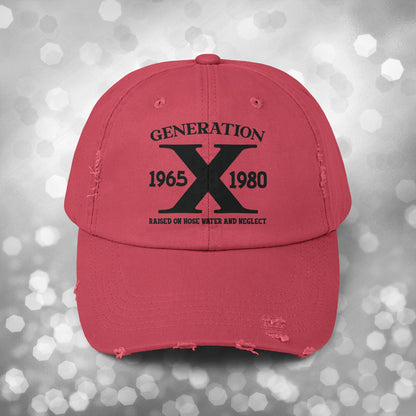 Vintage Generation X Distressed Cap - Unisex Baseball Hat, Perfect for Retro Style Lovers