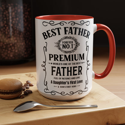 Best Father | Whiskey | Father's Day | Dad | Accent Coffee Mug (15oz)