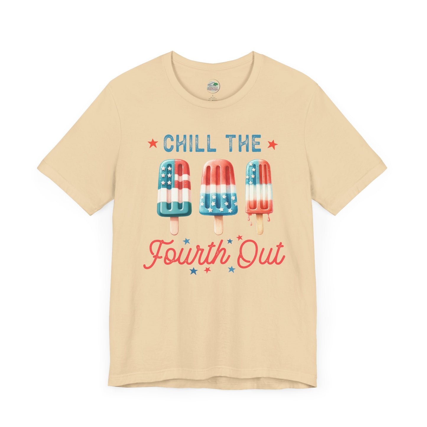 Chill the Fourth out | Chill Out | July 4th | Independence Day | Flag | Adult Jersey Short Sleeve Tee