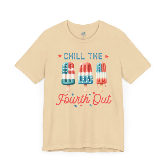 Chill the Fourth out | Chill Out | July 4th | Independence Day | Flag | Adult Jersey Short Sleeve Tee