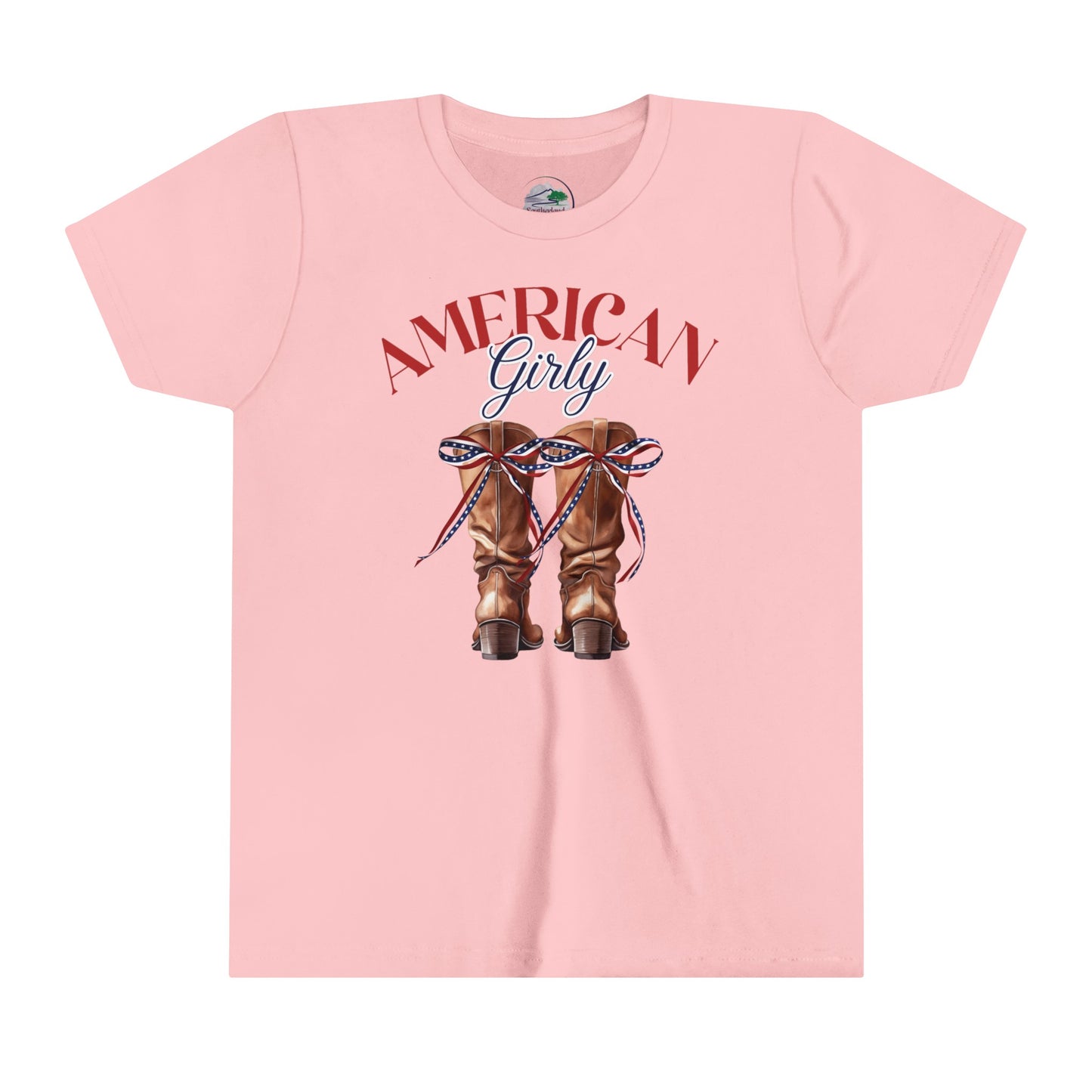 American Girly Boots | July 4th | Coquette | Youth Short Sleeve Tee