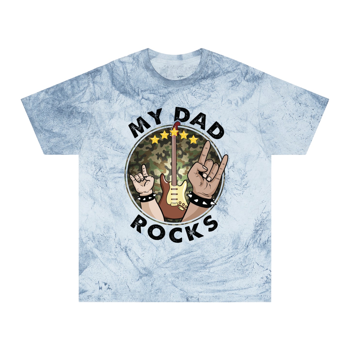 My Dad Rocks | Tie Die | Adult Color Blast T-Shirt