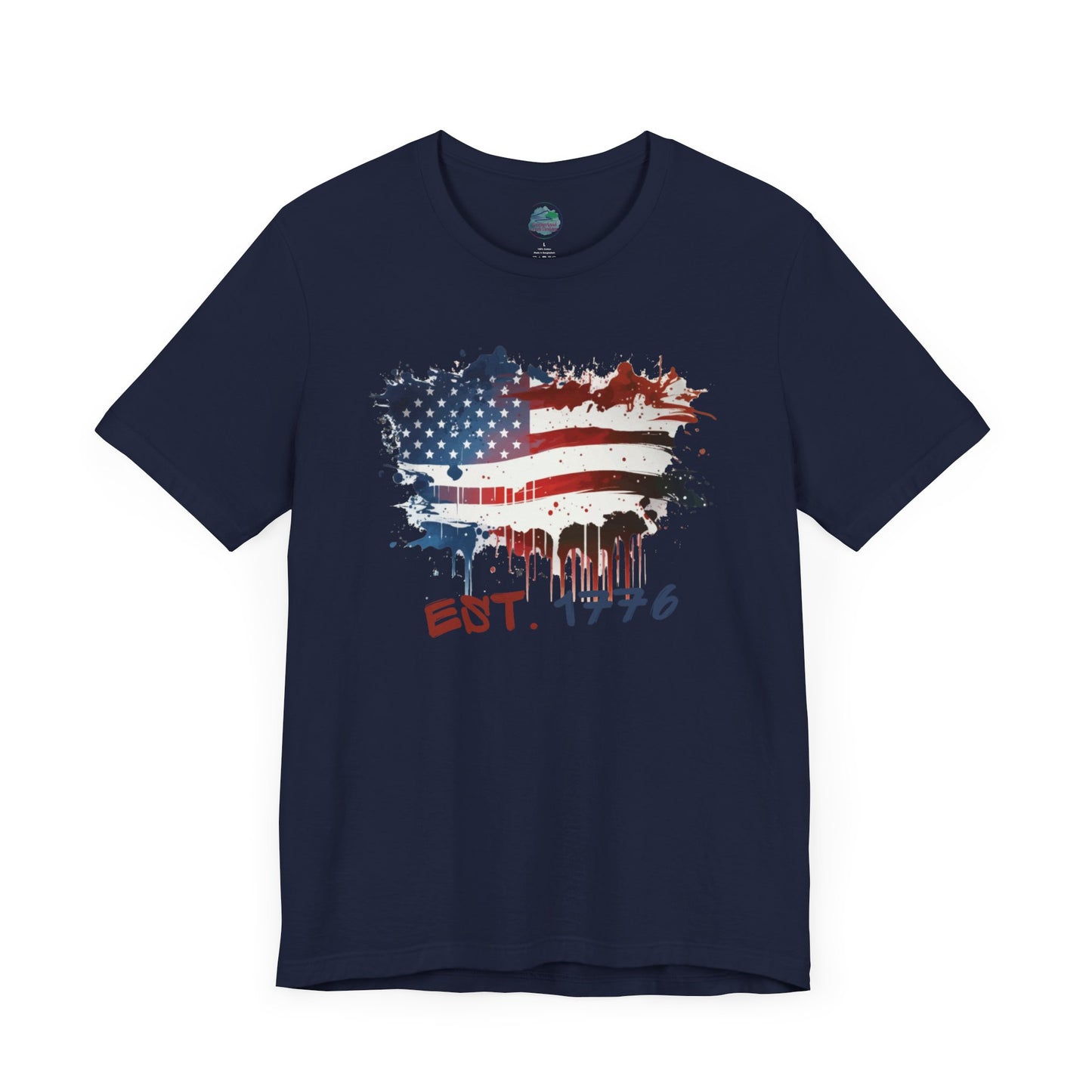 American Flag | Graffiti Flag | July 4th | Independence Day| Adult Jersey Short Sleeve Tee