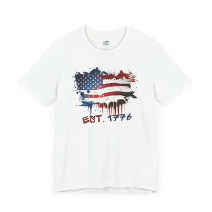 American Flag | Graffiti Flag | July 4th | Independence Day| Adult Jersey Short Sleeve Tee