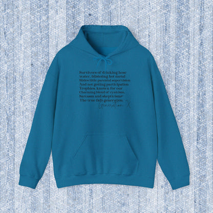 Generation X Adult Hooded Sweatshirt - Unisex Heavy Blend with Gen X Funny Quote