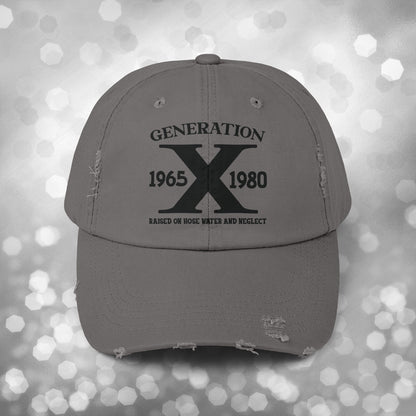 Vintage Generation X Distressed Cap - Unisex Baseball Hat, Perfect for Retro Style Lovers
