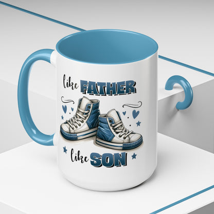 Like Father Like Son | Shoes | Sneakers | Tennis Shoes | Gym Shoes | Shoe Lover | Accent Coffee Mug (15oz)