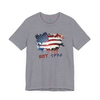 American Flag | Graffiti Flag | July 4th | Independence Day| Adult Jersey Short Sleeve Tee