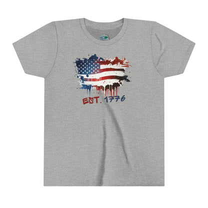 Graffiti Flag | Est. 1776 | July 4th | Youth Short Sleeve Tee