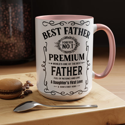 Best Father | Whiskey | Father's Day | Dad | Accent Coffee Mug (15oz)