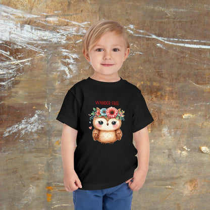 Wander Free | Owl | Boho Babies | Hippie | Toddler Short Sleeve Tee