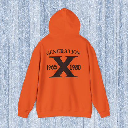 Generation X Adult Hooded Sweatshirt - Unisex Heavy Blend with Gen X Funny Quote