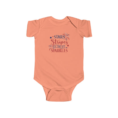 Stars, Stripes & Sparkles | 4th of July | Infant Fine Jersey Bodysuit | Onesie