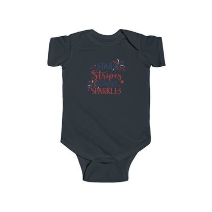 Stars, Stripes & Sparkles | 4th of July | Infant Fine Jersey Bodysuit | Onesie