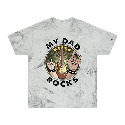 My Dad Rocks | Tie Die | Adult Color Blast T-Shirt