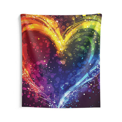 Rainbow Heart | Pride | Splatter Effect | Indoor Wall Tapestries