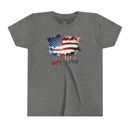 Graffiti Flag | Est. 1776 | July 4th | Youth Short Sleeve Tee