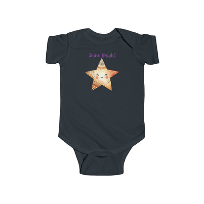 Shine Bright | Boho Babies | Star | Infant Fine Jersey Bodysuit | Onesie