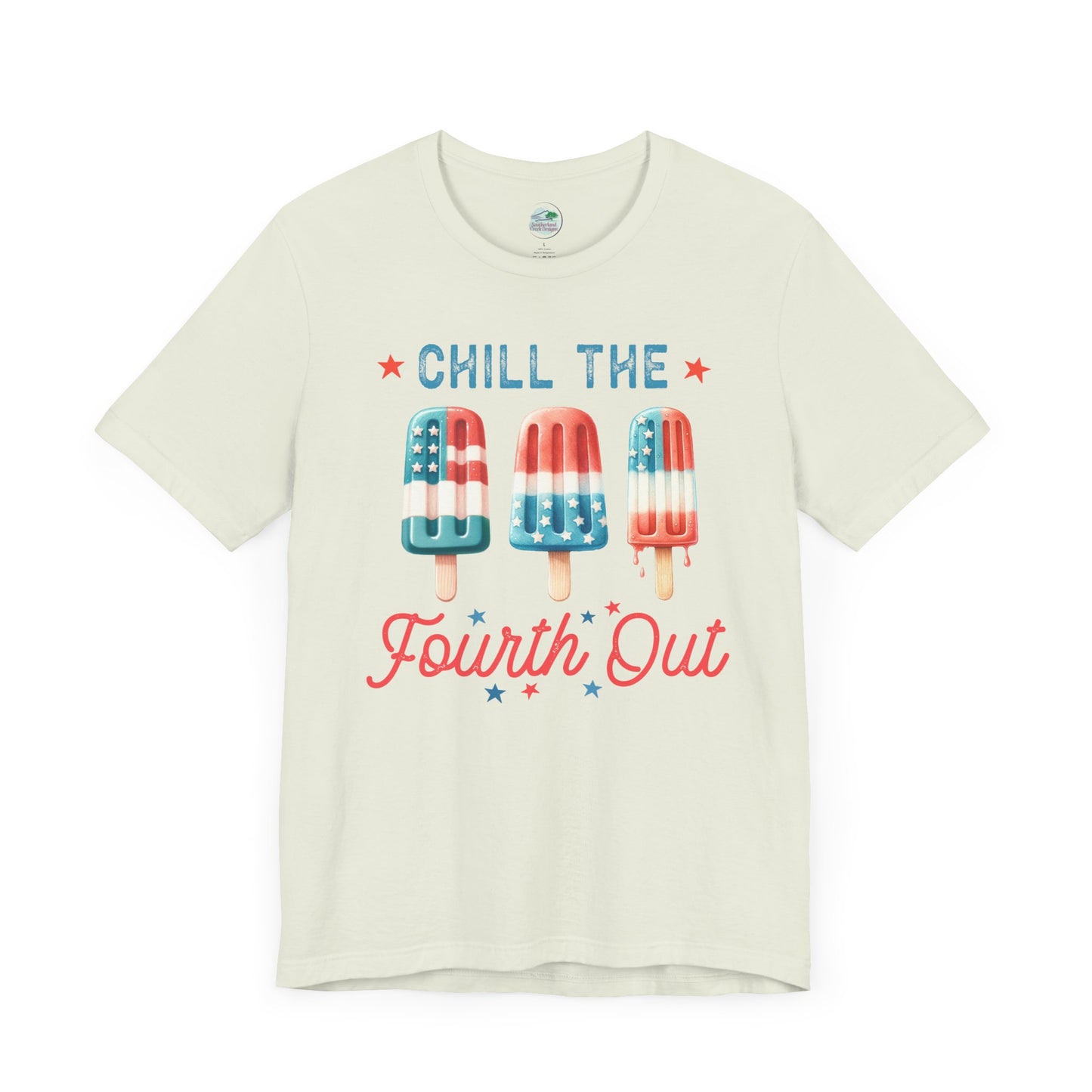 Chill the Fourth out | Chill Out | July 4th | Independence Day | Flag | Adult Jersey Short Sleeve Tee