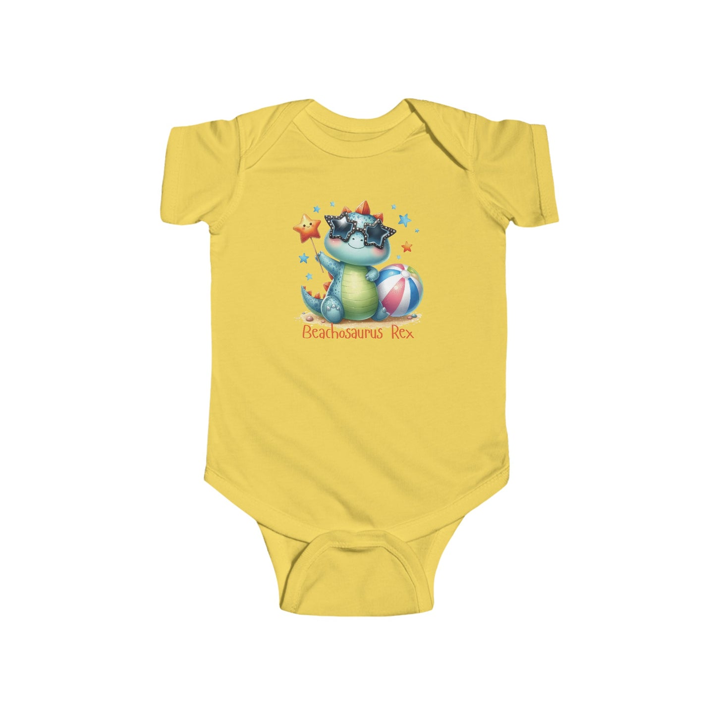 Beachosaurus Rex | T-Rex | Dino | Pool | Infant Fine Jersey Bodysuit | Onesie