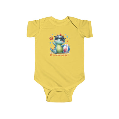 Beachosaurus Rex | T-Rex | Dino | Pool | Infant Fine Jersey Bodysuit | Onesie