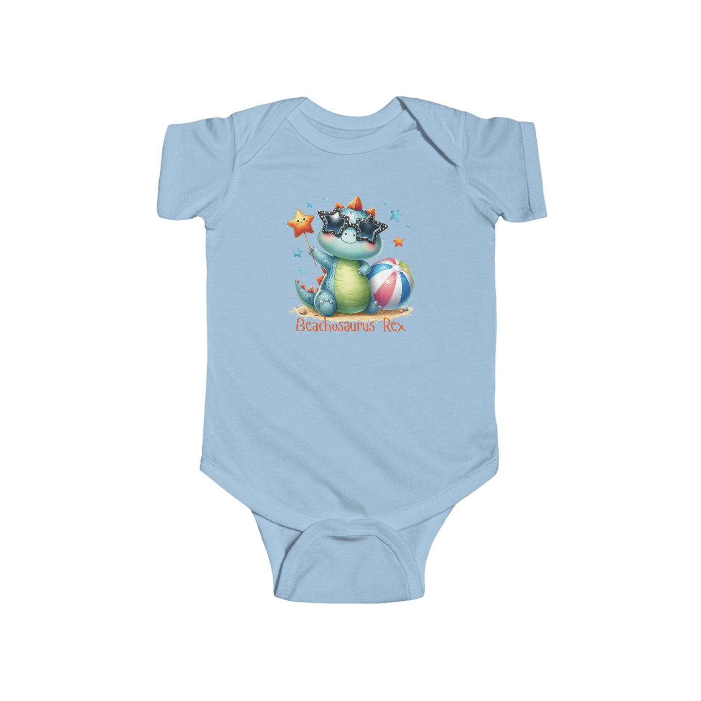 Beachosaurus Rex | T-Rex | Dino | Pool | Infant Fine Jersey Bodysuit | Onesie