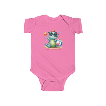 Beachosaurus Rex | T-Rex | Dino | Pool | Infant Fine Jersey Bodysuit | Onesie